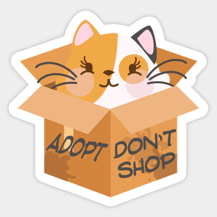 adopt don't shop(kawaii kitten) Sticker